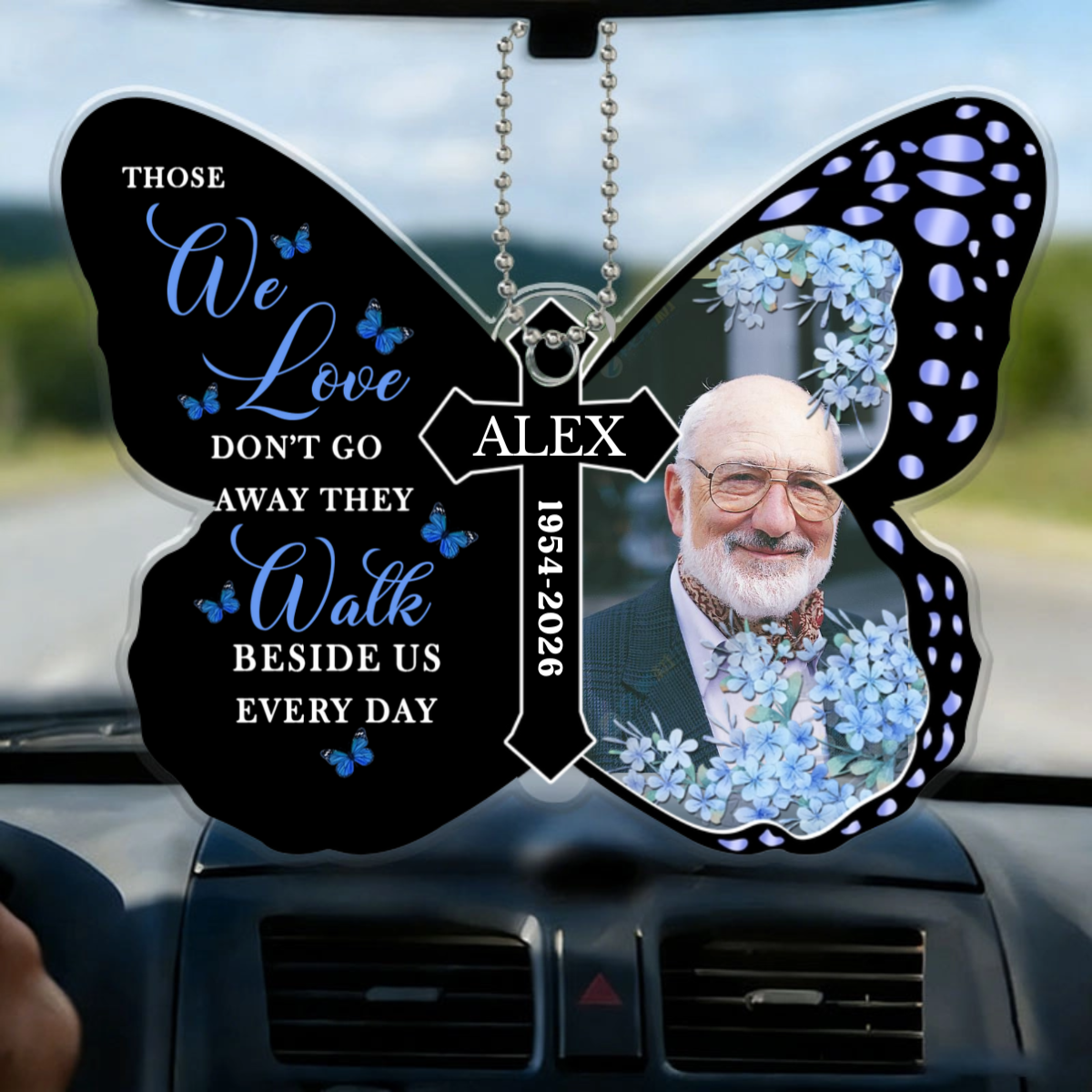 Custom Photo I Will Carry You With Me Memorial - Personalized Acrylic Car Hanger
