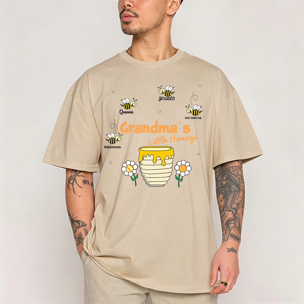 Personalized Family Bee Graphic Design, Custom Father-Child Matching T-Shirt, The Heartwarming Gift For Father’s Day