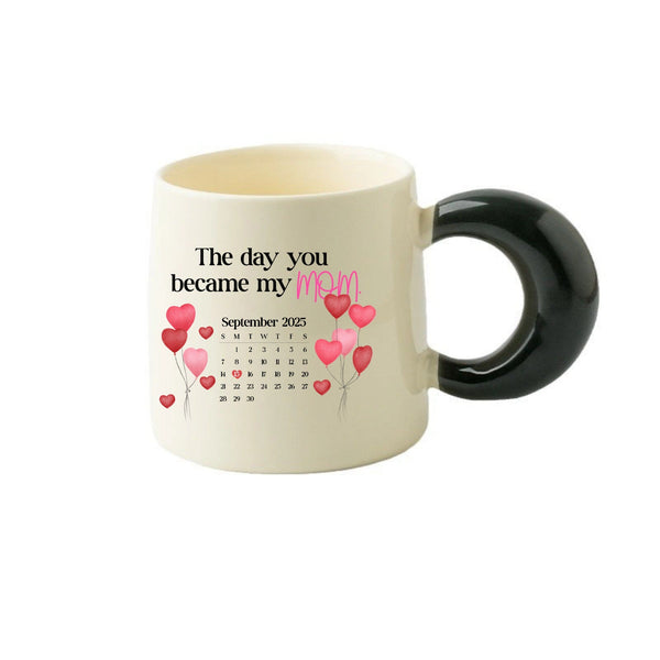 The Day You Became My Mom Two Colors Personalized Mug Gift for Momther