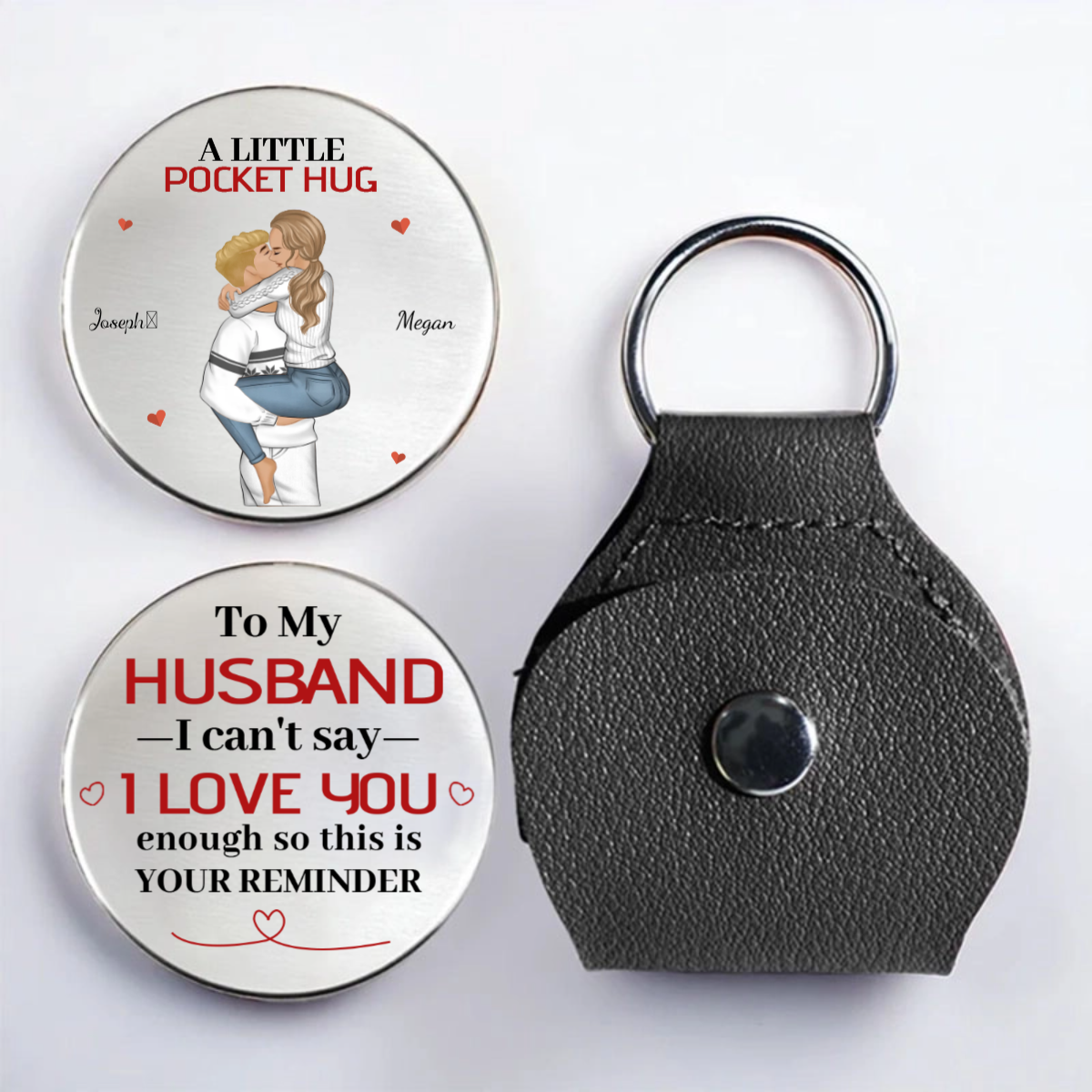 Pocket Hug Couple Personalized Keychain, Gift for Couples, Perfect for Anniversary, Wedding, Valentine’s Day