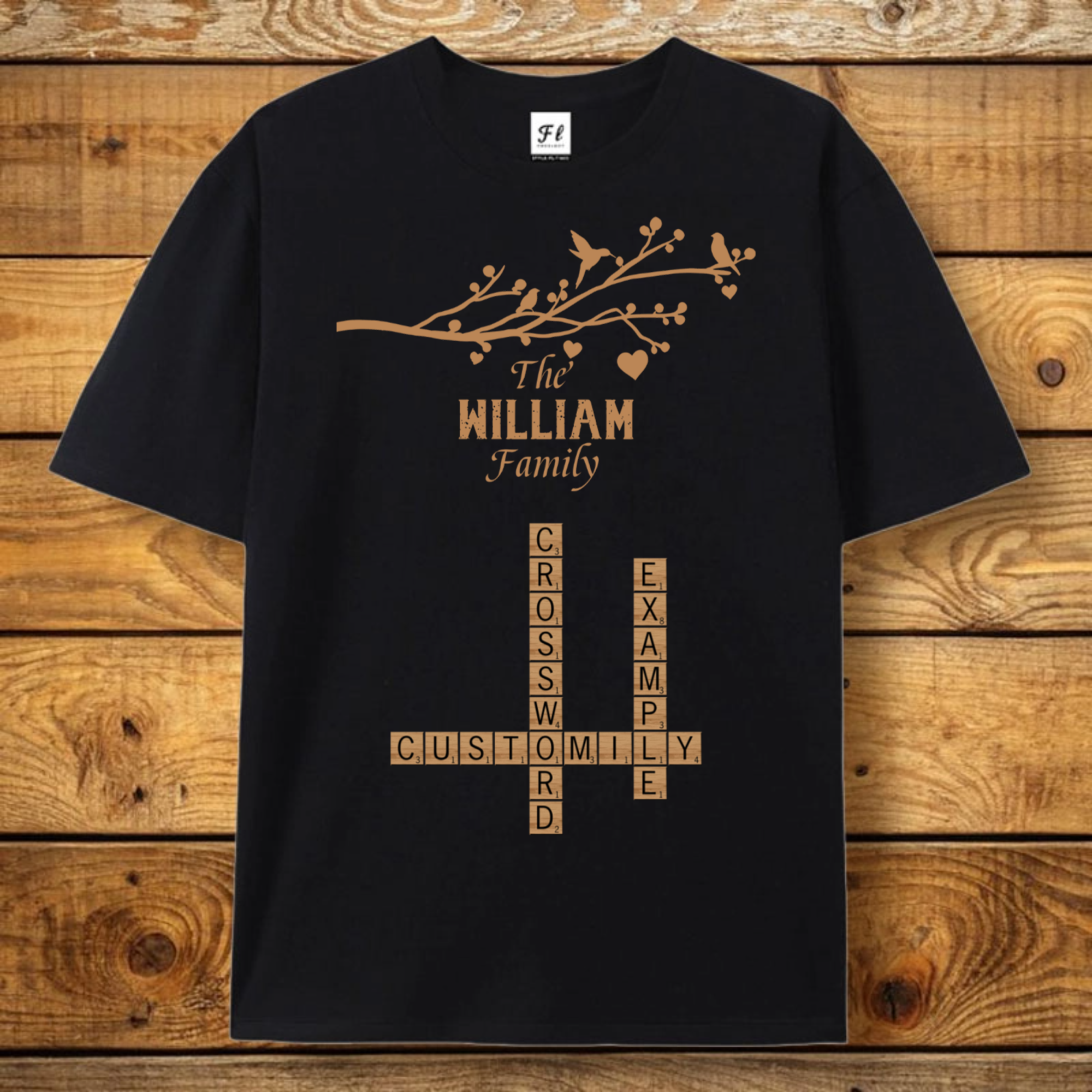 Personalized Scrabble Family Name Design, Custom Family Printed T-Shirt, The Perfect Gift For Family Members
