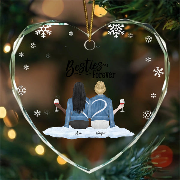 Personalized Soul Sisters Crystal Heart Ornament, Soul Sisters Gift For Best Friends