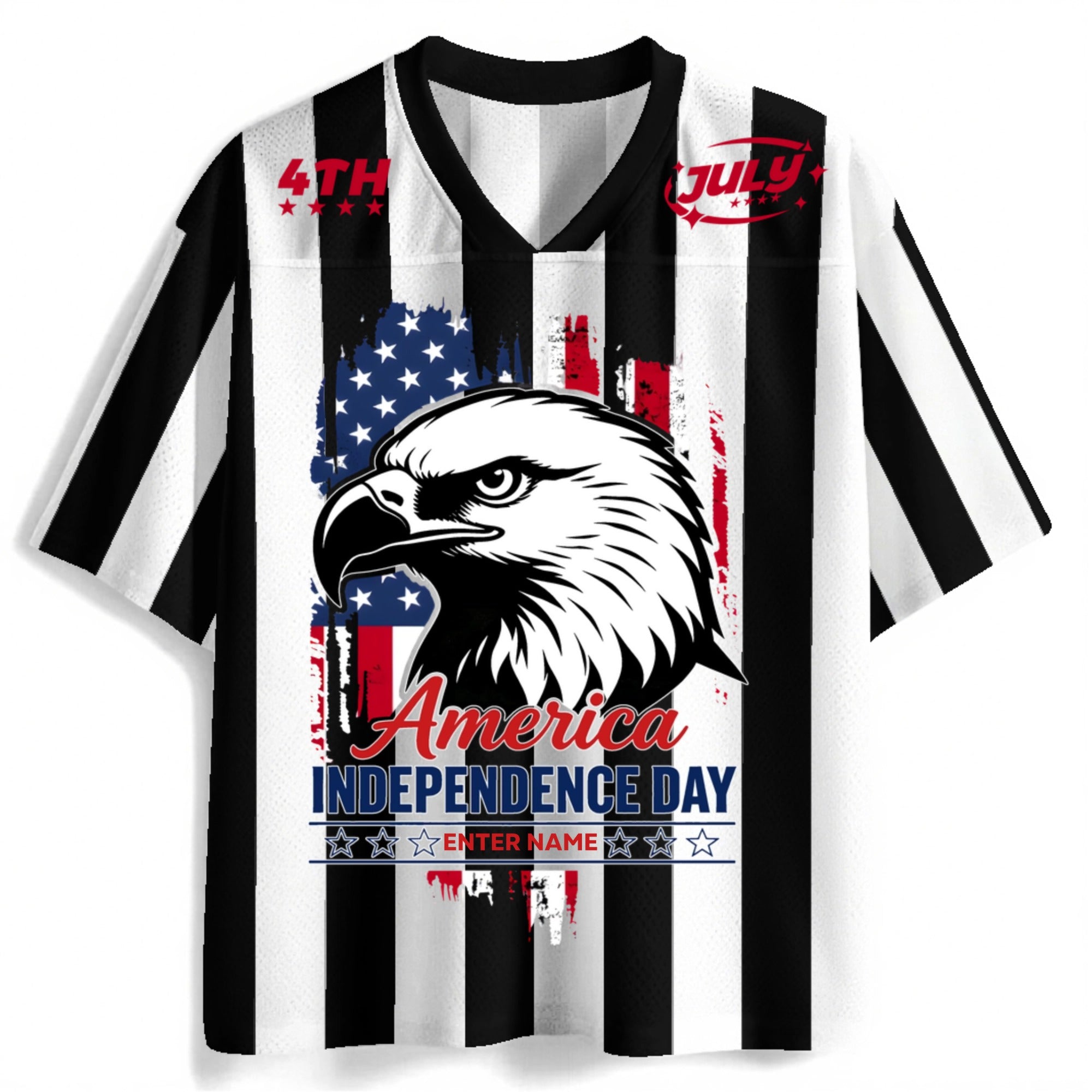 Personalized 4Th Of July Eagle Jersey, Custom Name American Independence Day Shirt, The Perfect Gift For Patriotic Lovers