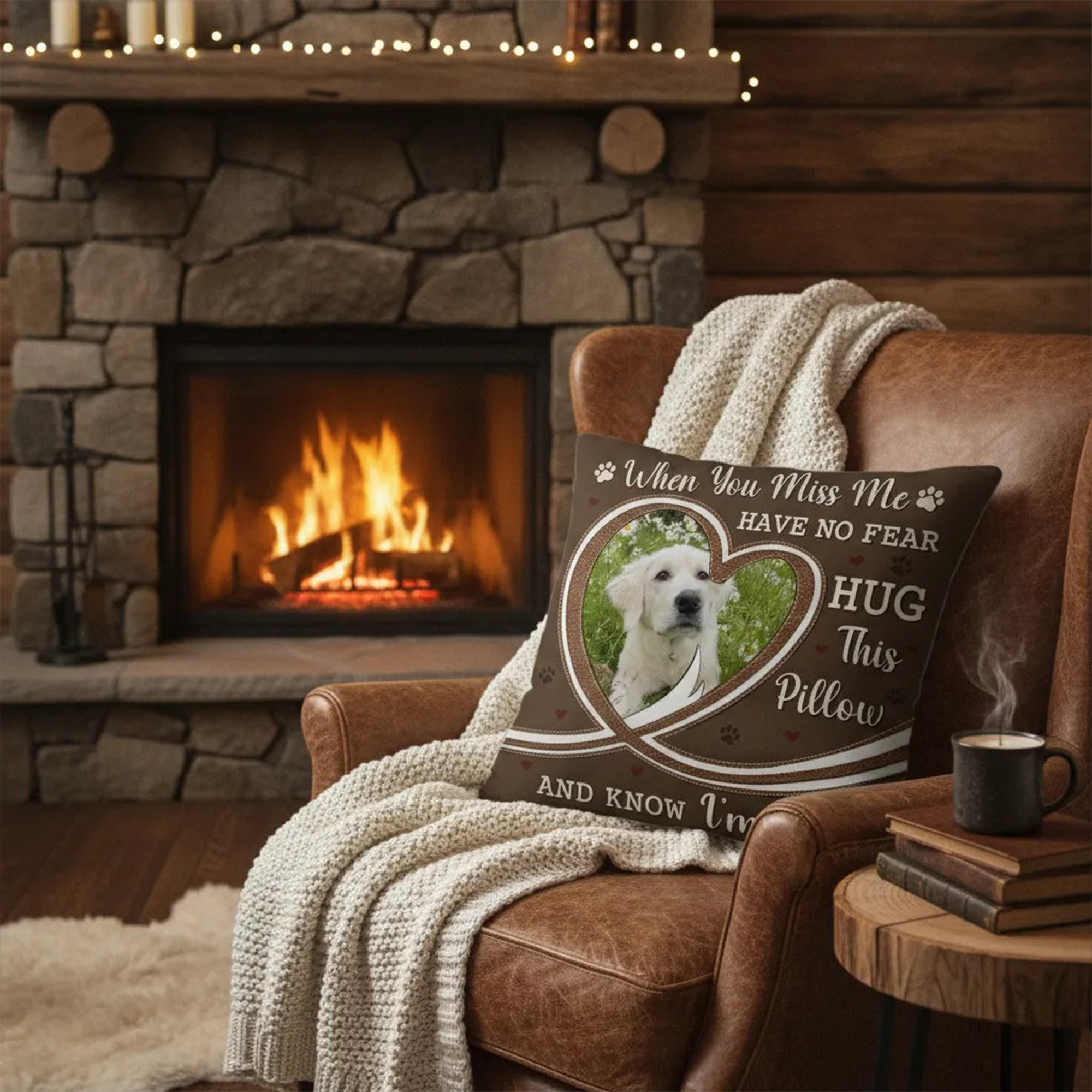 Personalized Custom Pet Photo Throw Pillow, "When You Miss Me", The Best Gift For Remembering Your Pet