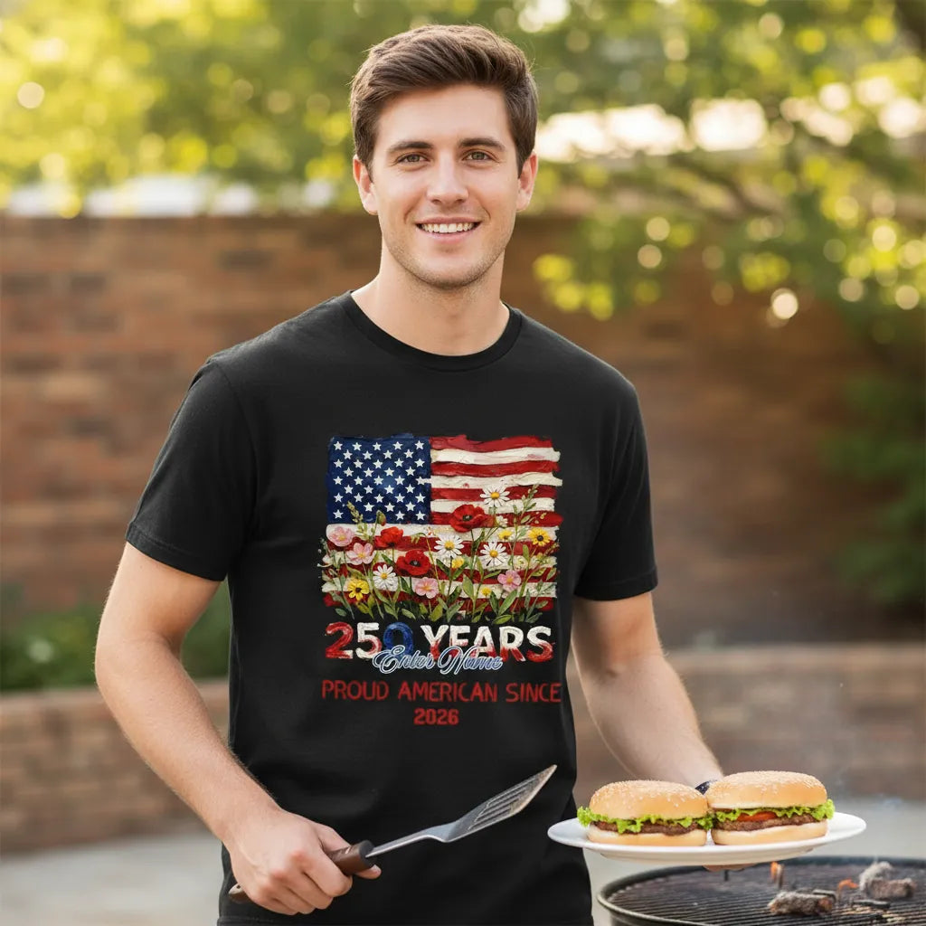 Personalized 250Th American Independence Design, Custom Name Patriotic T-Shirt, The Perfect Gift For Proud Americans