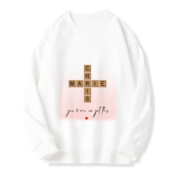 You & Me Crossword Personalized Name Sweatshirt Gift