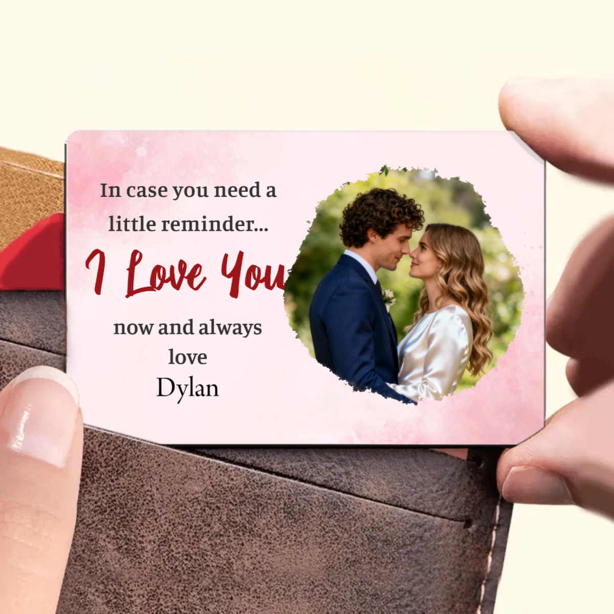 I Love You Personalized Photo Wallet Card, Sweet Gift for Couples, Lovers, Perfect for Valentine's Day, Anniversary, Romantic Surprise
