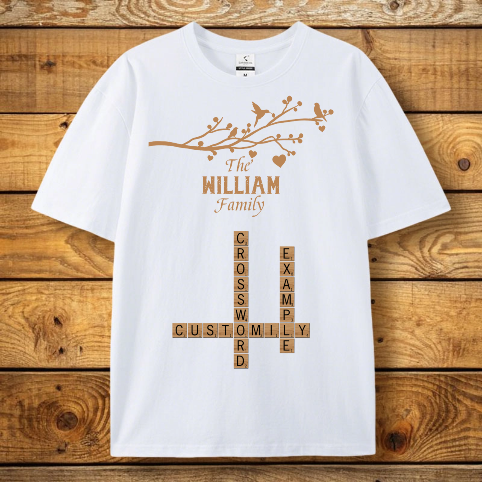 Personalized Scrabble Family Name Design, Custom Family Printed T-Shirt, The Perfect Gift For Family Members