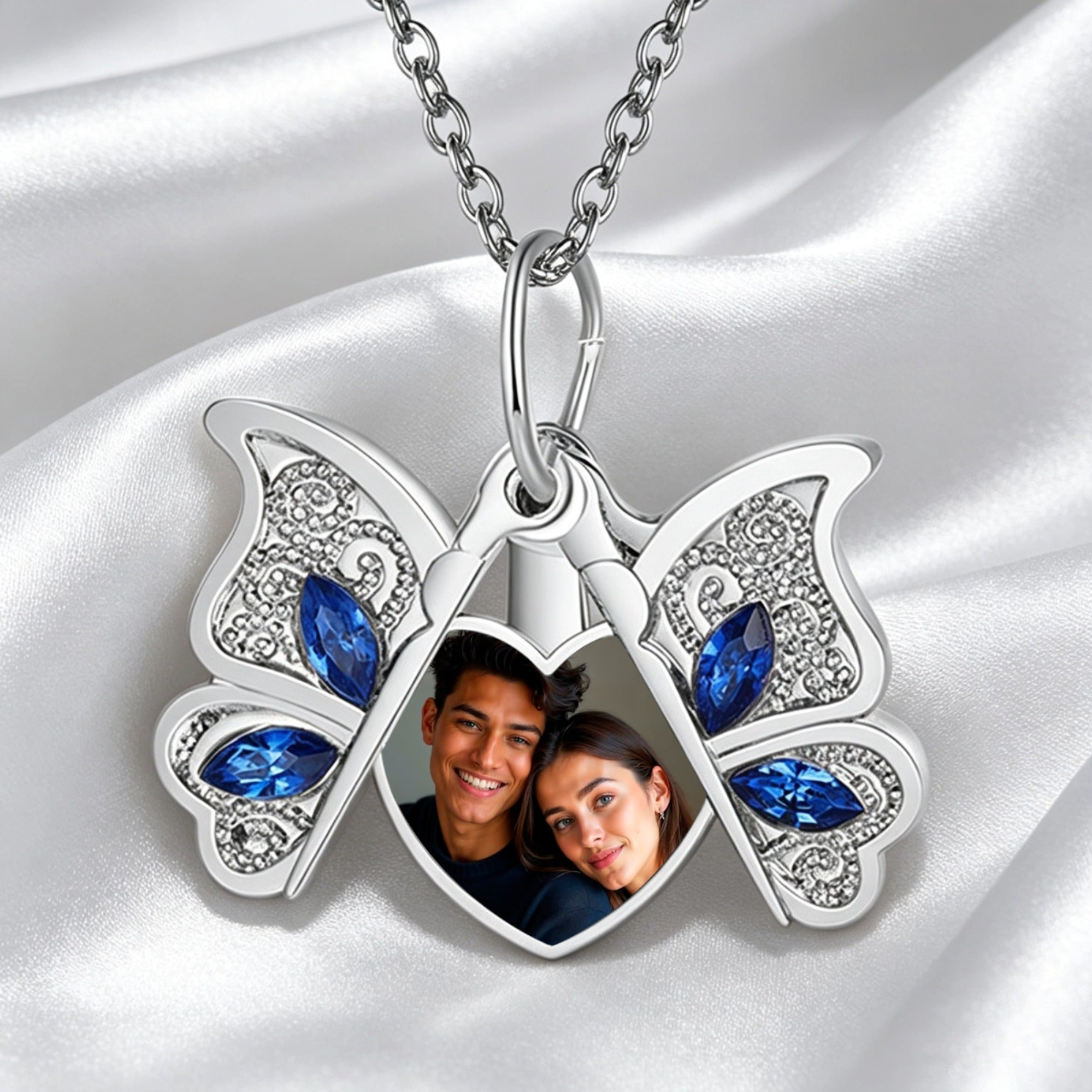 Personalized Butterfly Locket Design, Custom Photo Pendant Product, The Perfect Gift For Lovers & Family