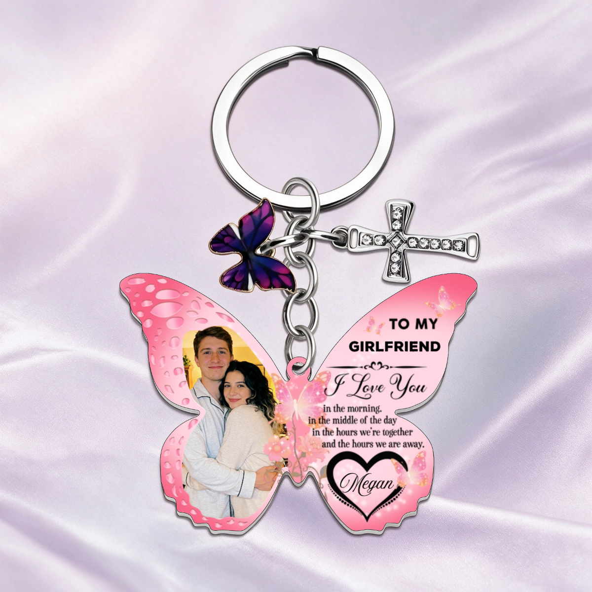 Personalized Butterfly Pattern Design, Custom Photo Keychain Product, The Perfect Gift For Your Lover