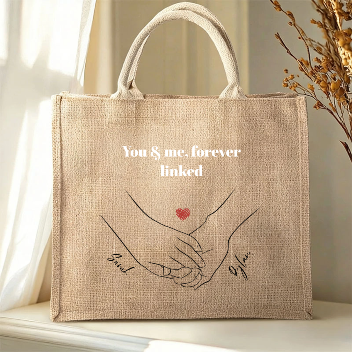 My Love Personalized Tote Bag, Gift for Couples, Best Friends, Perfect for Anniversaries, Valentine’s Day