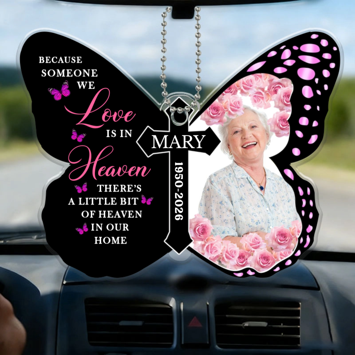 Custom Photo I Will Carry You With Me Memorial - Personalized Acrylic Car Hanger
