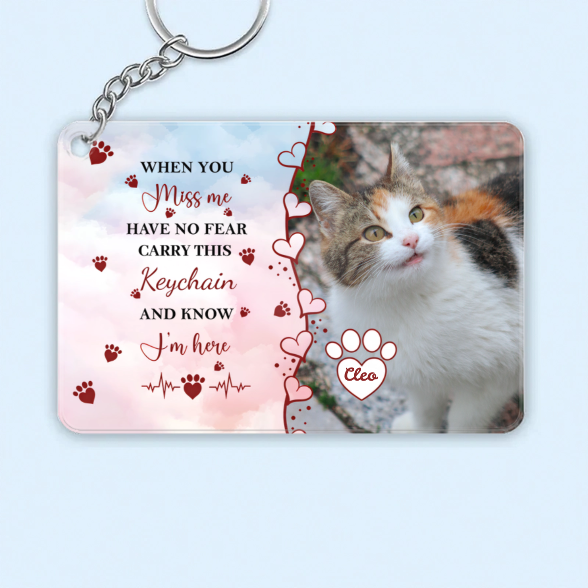Personalized Sympathy Pet Remembrance Text Design, Custom Photo Acrylic Keychain, The Perfect Gift For Fur Baby Lovers