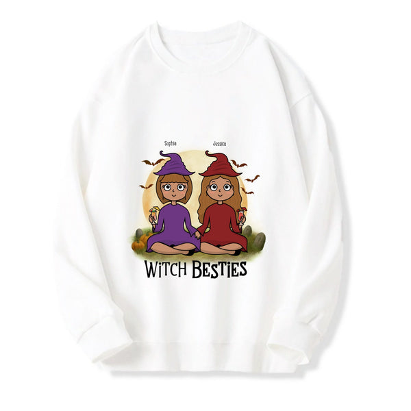 Witch Besties Halloween Personalized Sweatshirt Gift