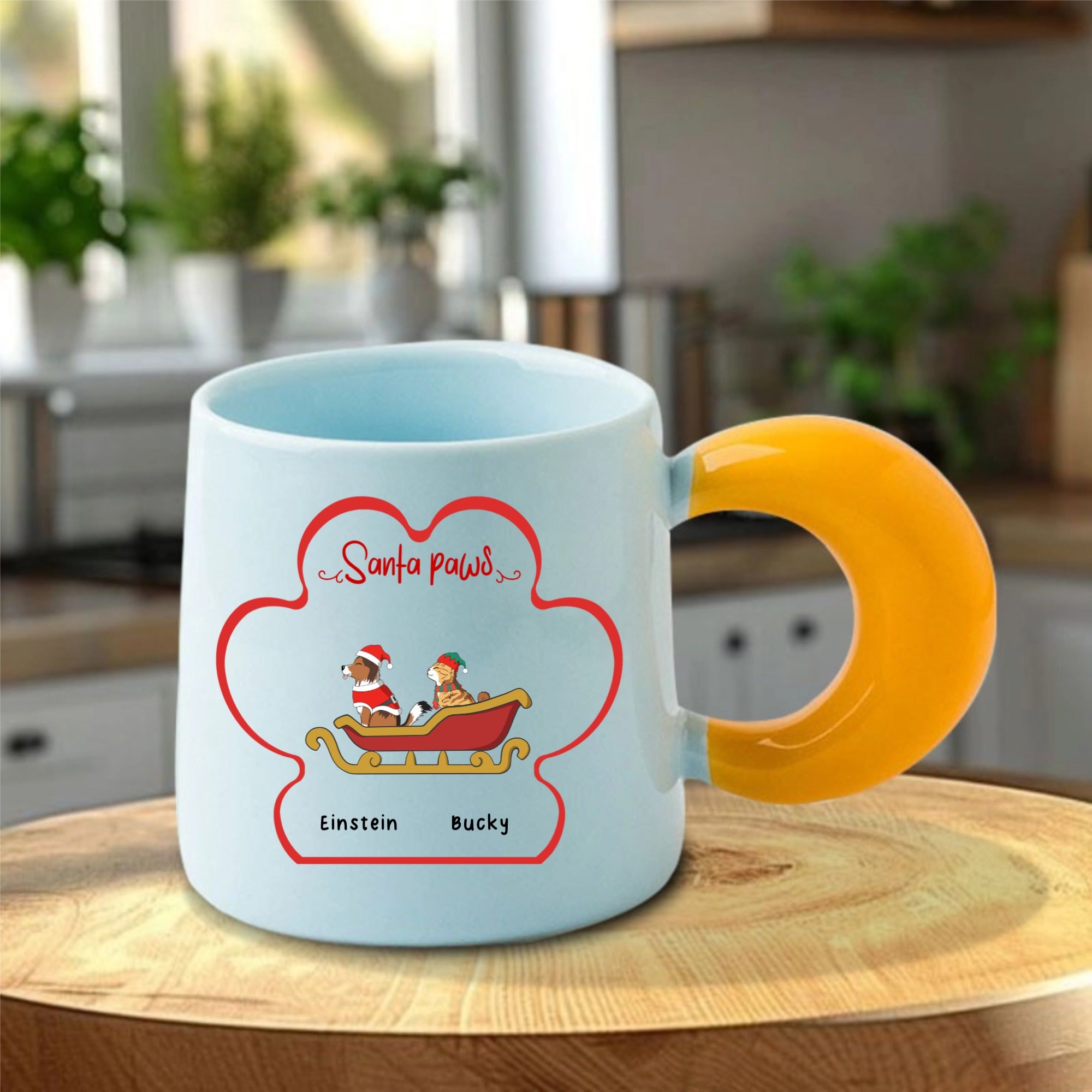Santa paws Personalized Mug, Christmas Gift for Pet Owners and Pet Birthday Celebration