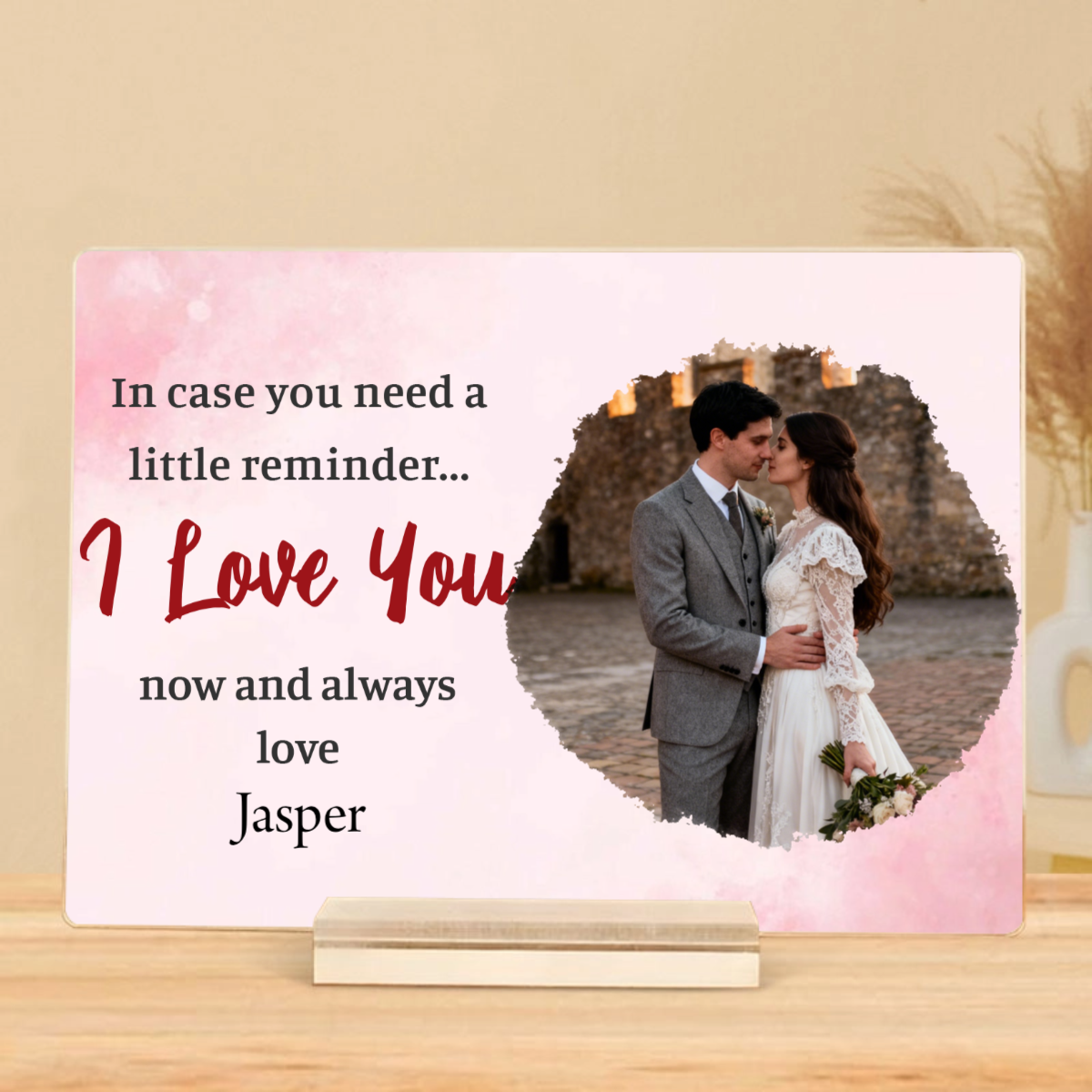 I Love You  Personalized Photo Plaque, Romantic Gift for Couples, Lovers, Perfect for Anniversary, Valentine's Day, Wedding Celebration