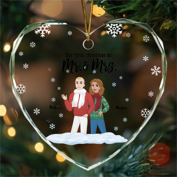 Personalized Christmas Is Better With You Crystal Heart Ornament, Perfect Gift For Anniversary Or Valentine’s Day