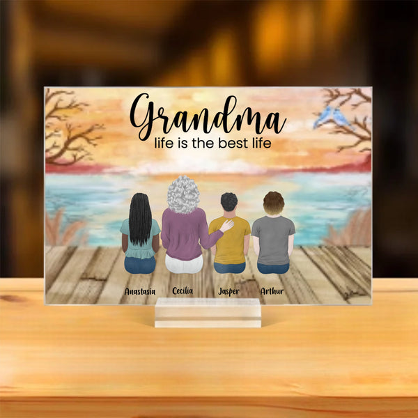 Personalized Grandma Life Is The Best Life Plaque, Heartfelt Gift For Grandma