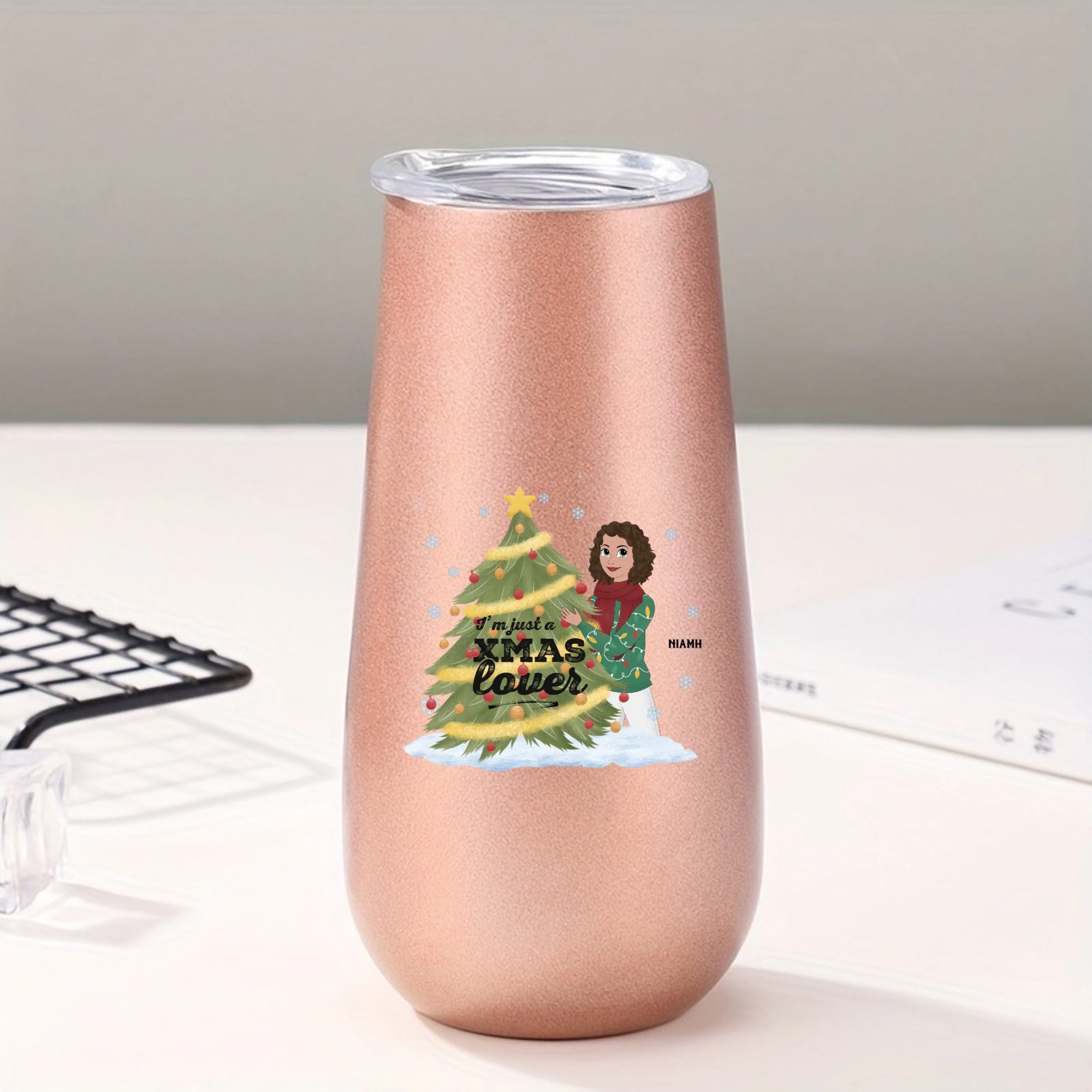 Christmas Lover Personalized Tumbler, Festive Gift For Women And Girls, Holiday Parties And Christmas Celebrations