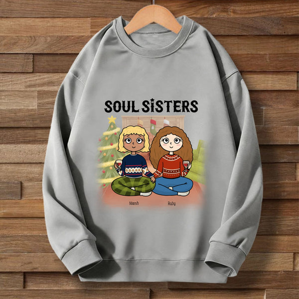 Christmas Is Better With Sisters Personalized Sweatshirt, Holiday Gift for Sisters, Family Christmas and Sibling Celebration