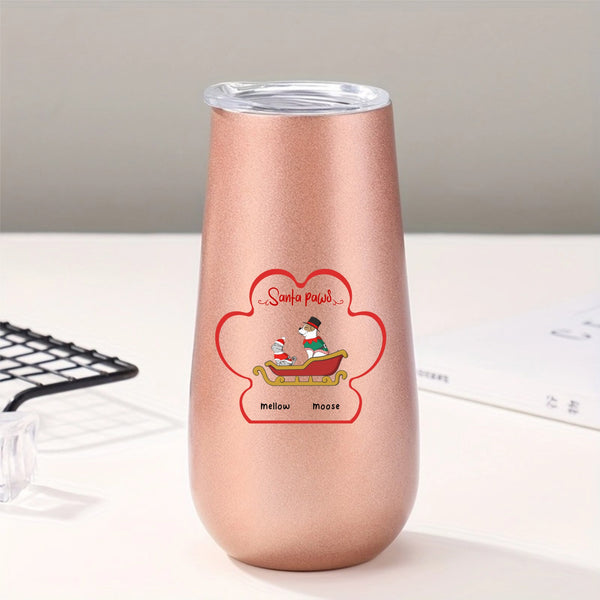 Santa paws Personalized Tumblers, Christmas Gift for Pet Owners and Pet Birthday Celebration