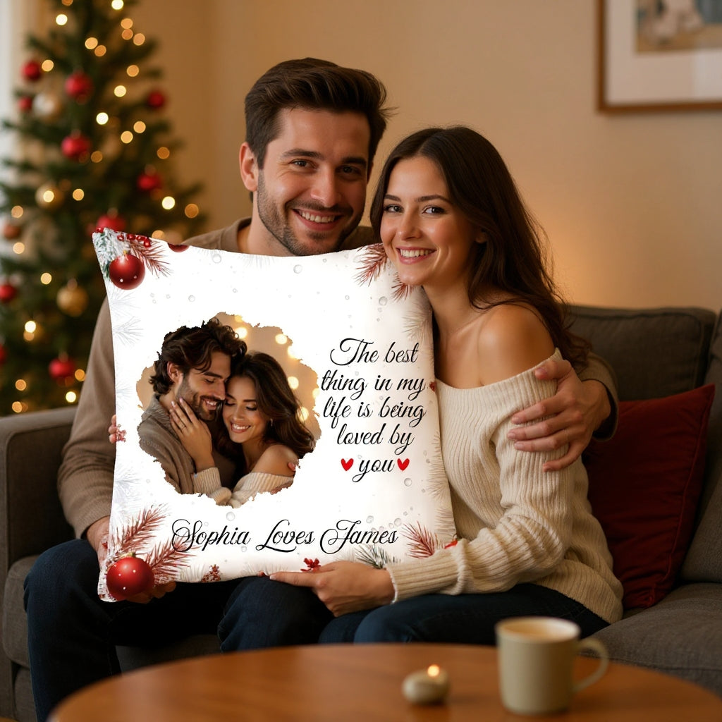 The Best Thing in Life Personalized Pillow,  Gift for Couples, Lovers, Perfect for Anniversary, Wedding, Christmas