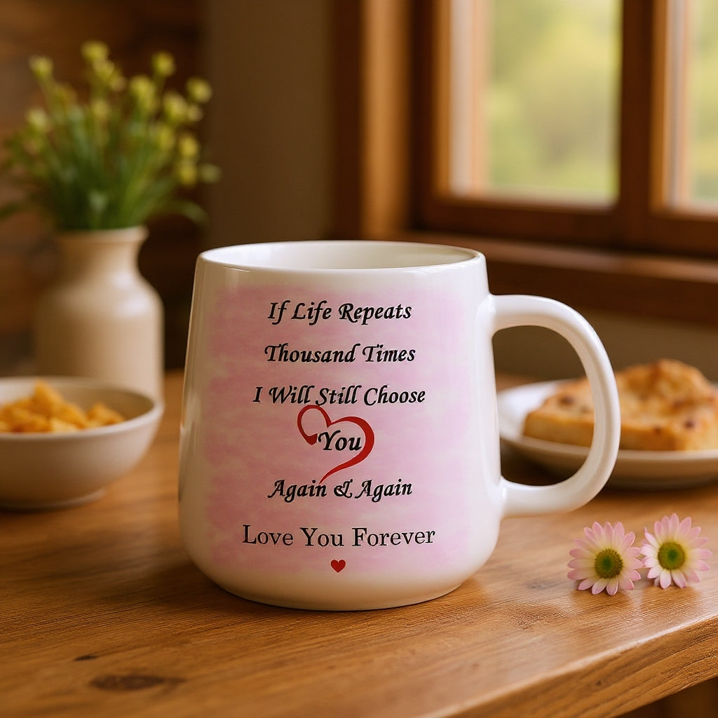 Personalized Infinite Devotion Mug, Gift for Couples, Lovers, Perfect for Anniversary, Valentine‘s Day, Wedding Celebration