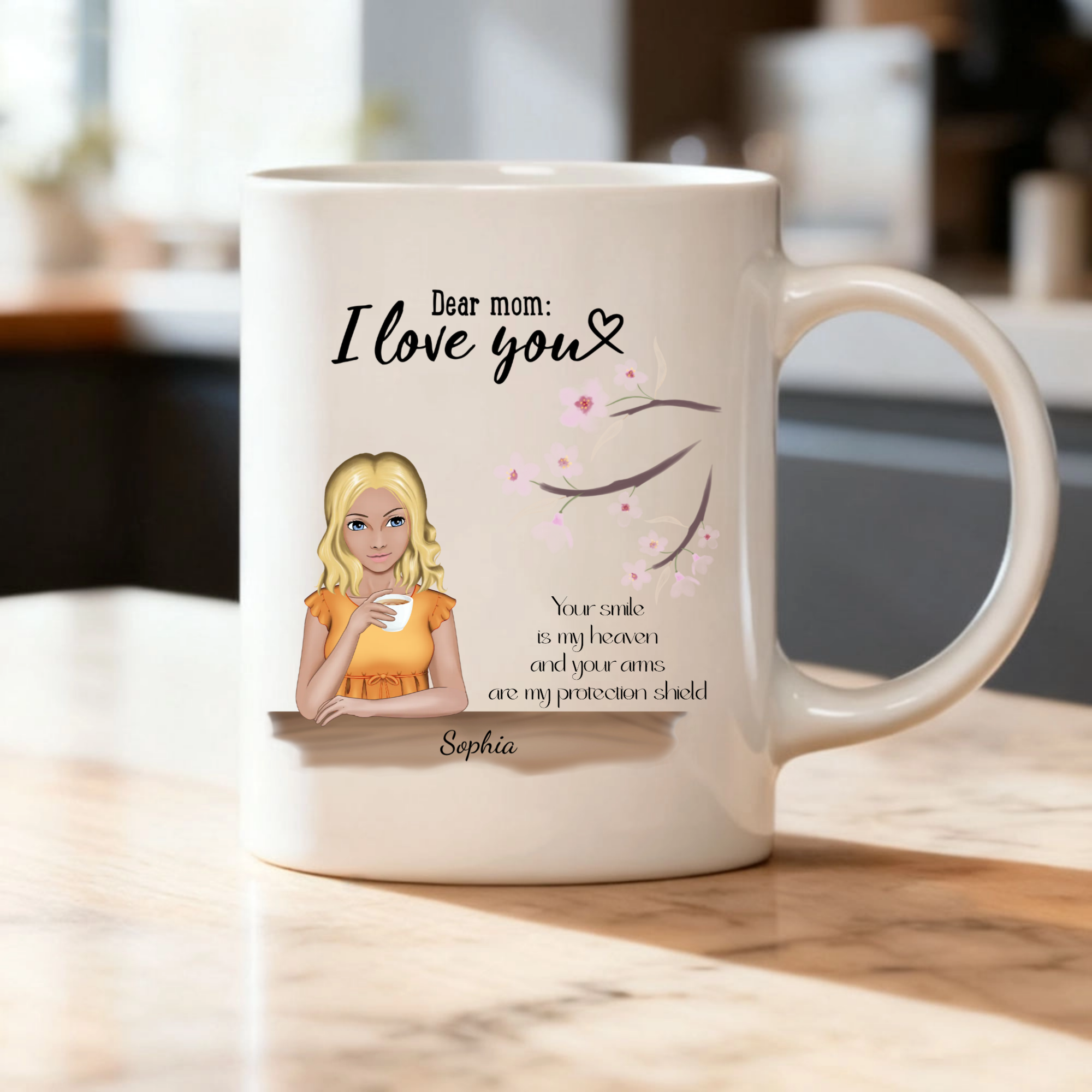 I Love You Mom Personalized Mug, Gift for Mom, Perfect for Mother's Day, Birthday, Christmas