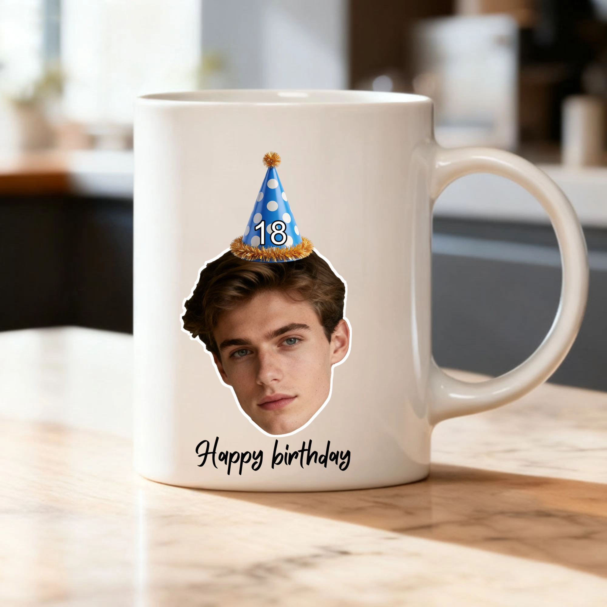 The Party Hat Photo Mug, Perfect Gift for Birthday, Anniversary, Special Celebration