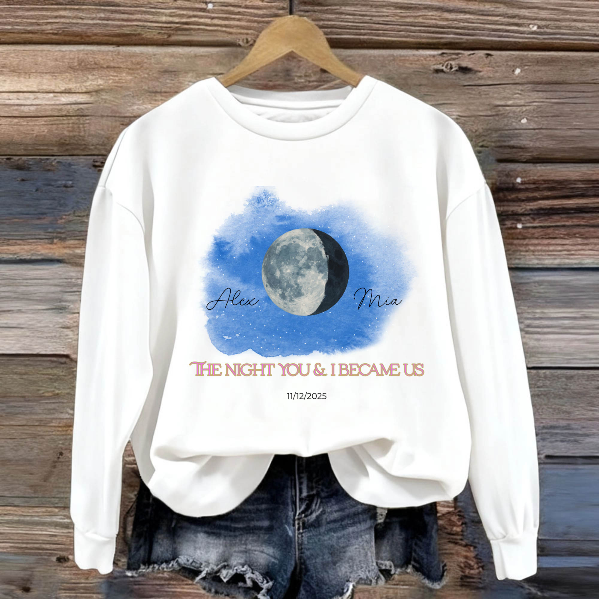 The Night You & I Became Us Personalized Sweatshirt, Couple's Gift for Anniversaries, Valentine’s Day