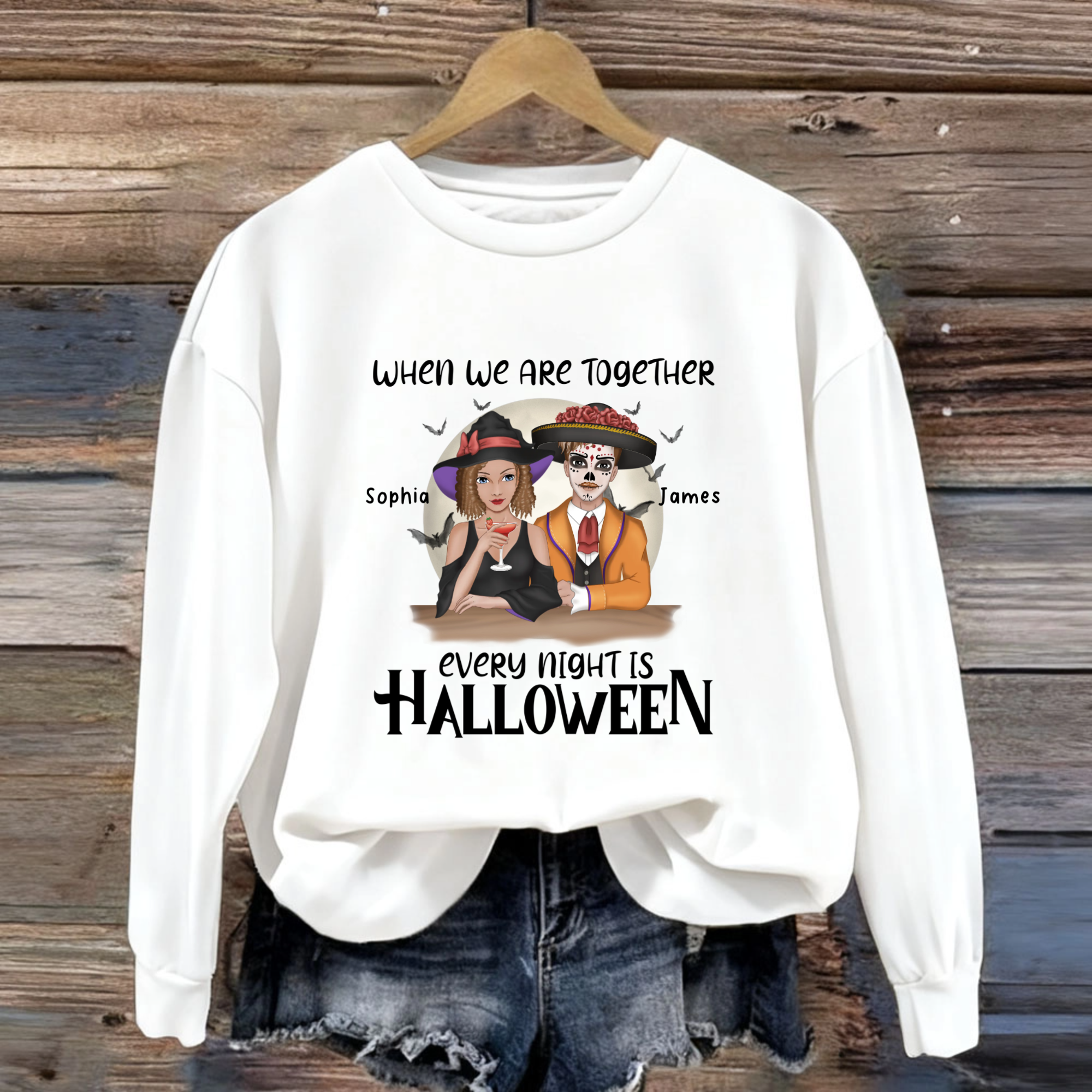 When We Are Togeteher Every Night Is Halloween Personalized Sweatshirt