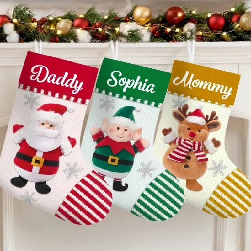 Custom Christmas Stocking - Personalized Christmas Birthday Gifts For Mom, Dad, Brother, Sister, Kids - Meet The Festive Five