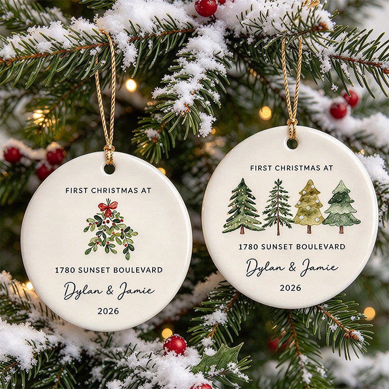 Personalized Our First Christmas in Our New Home Ornament, Gift for Family Friends, Housewarming Christmas Holiday Present