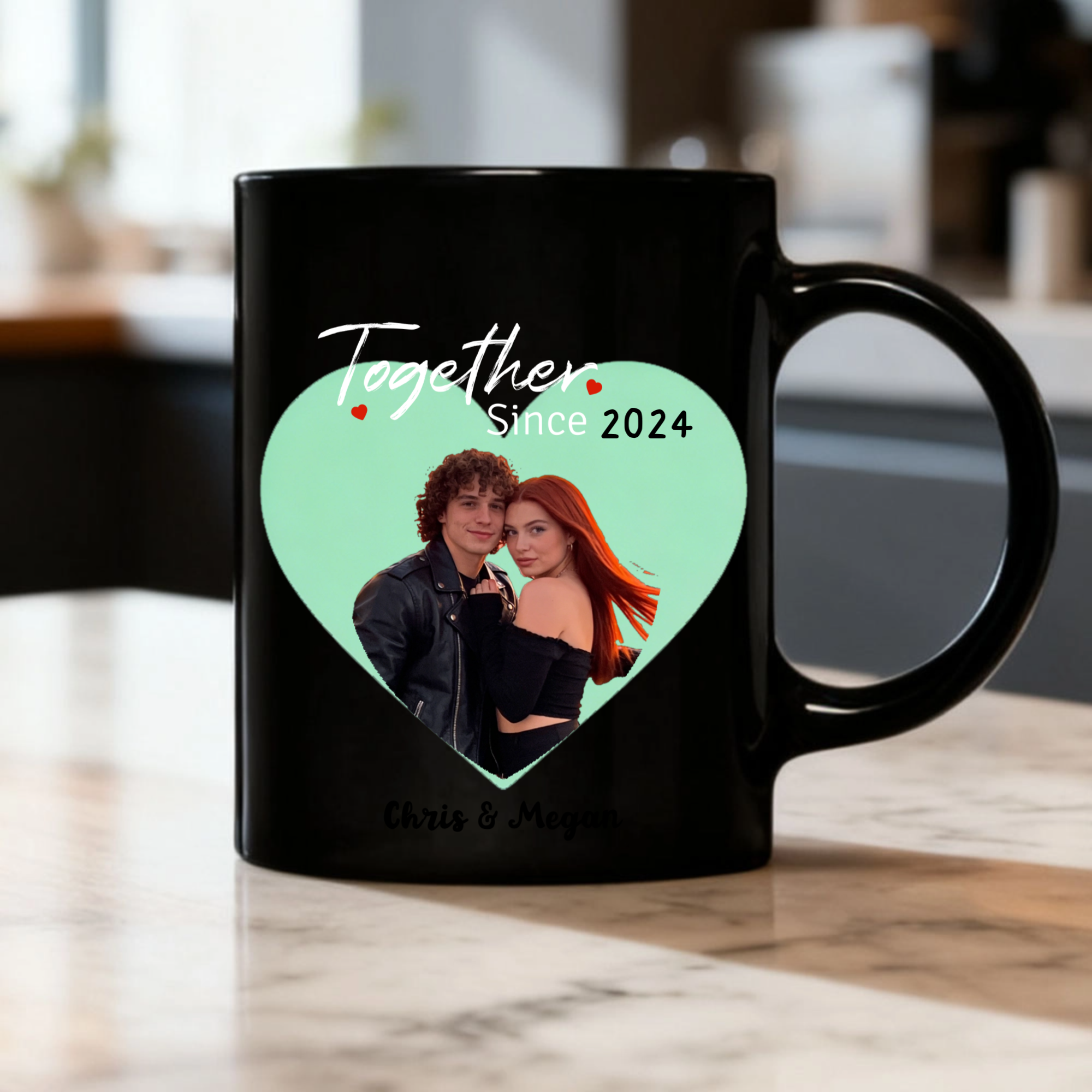 Together Since Heart Mug, Couple Gift for Anniversaries, Valentine’s Day, Relationship Milestones