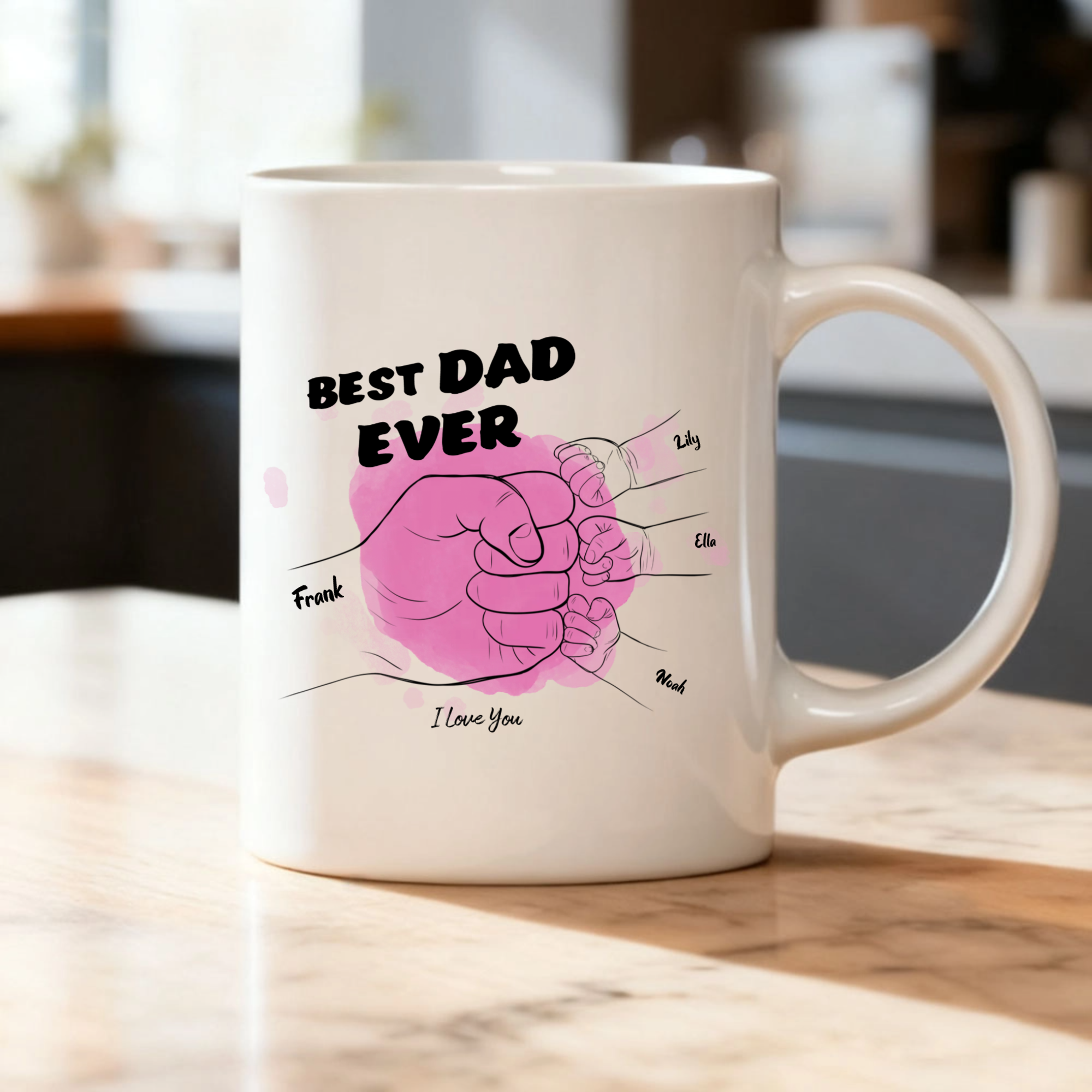 Best Dad Ever Personalized Mug, Gift for Father, Perfect for Father's Day, Birthday, All Family Occasions