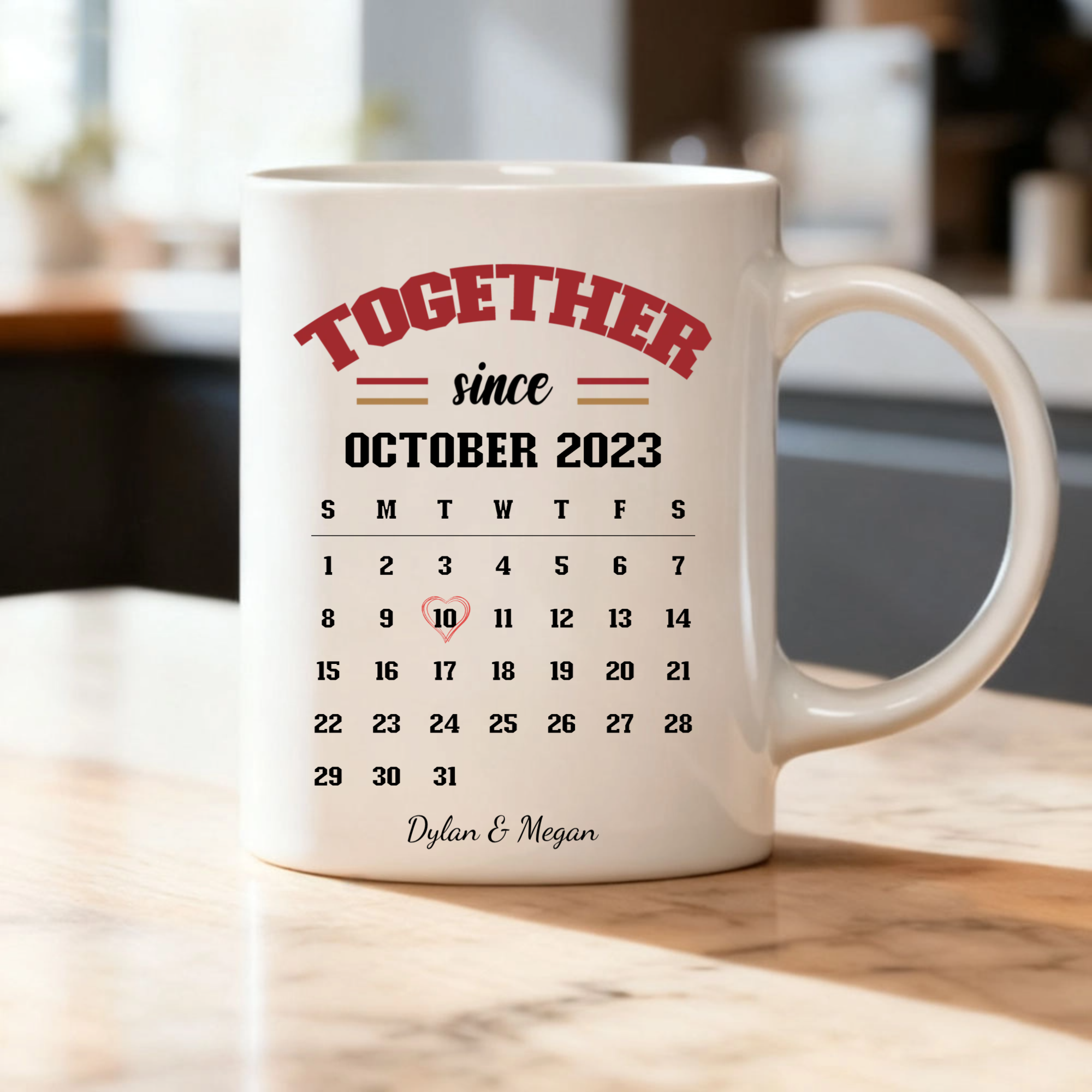 Personalized Our Start Date Mug, Gift for Couples, Perfect for Anniversary, Wedding, Romantic Celebration