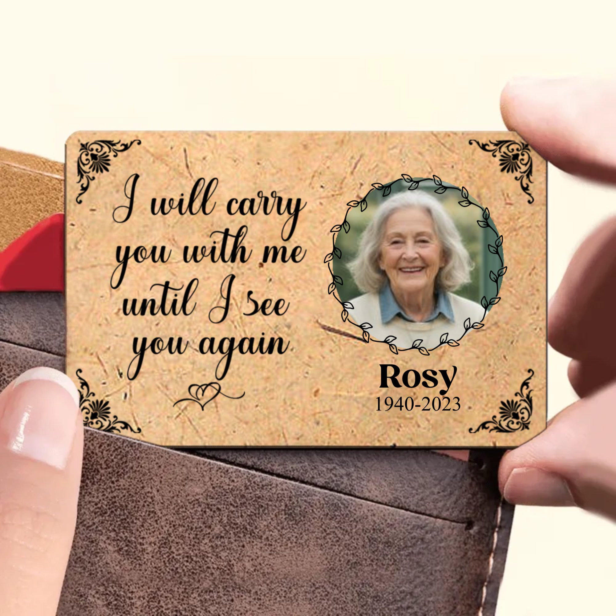 Personalized Metal Wallet Card with Photo Memorial for Family, Sentimental Keepsake, Perfect Gift of Remembrance