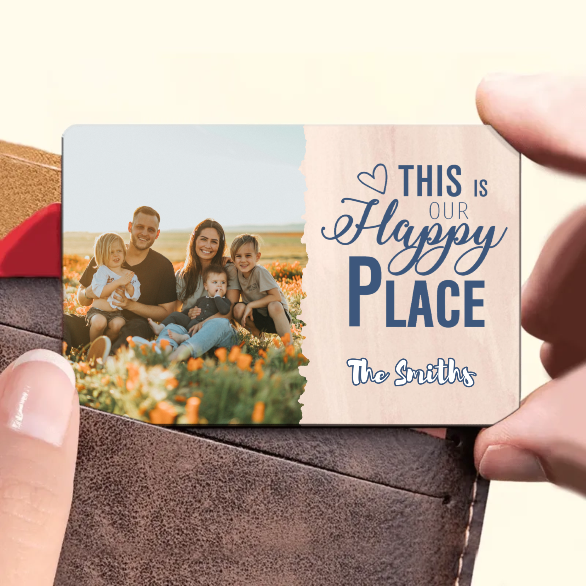 Personalized Photo Metal Wallet Card, Gift for Couples, Families, Perfect for Anniversary, Wedding, Christmas Celebration