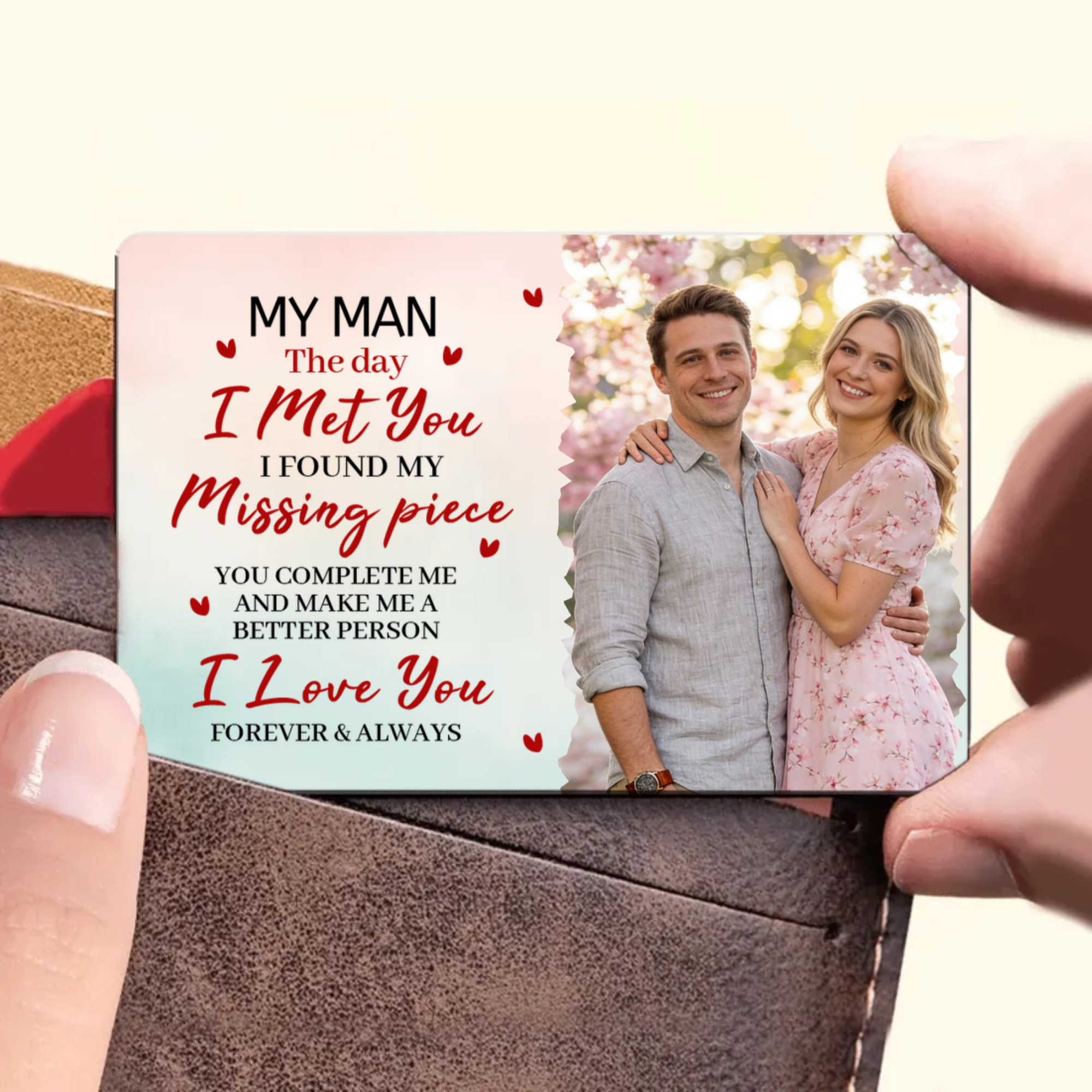 I Found My Missing Piece Personalized Keychain, Perfect for Valentine's Day, Wedding, Romantic Occasion