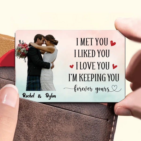 Personalized Love Promise Wallet Card, Romantic Gift for Weddings & Anniversaries