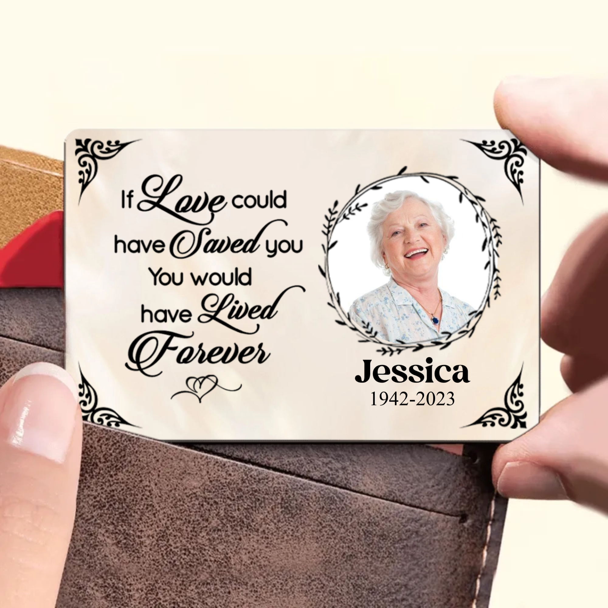 Personalized Metal Wallet Card with Photo Memorial for Family, Sentimental Keepsake, Perfect Gift of Remembrance