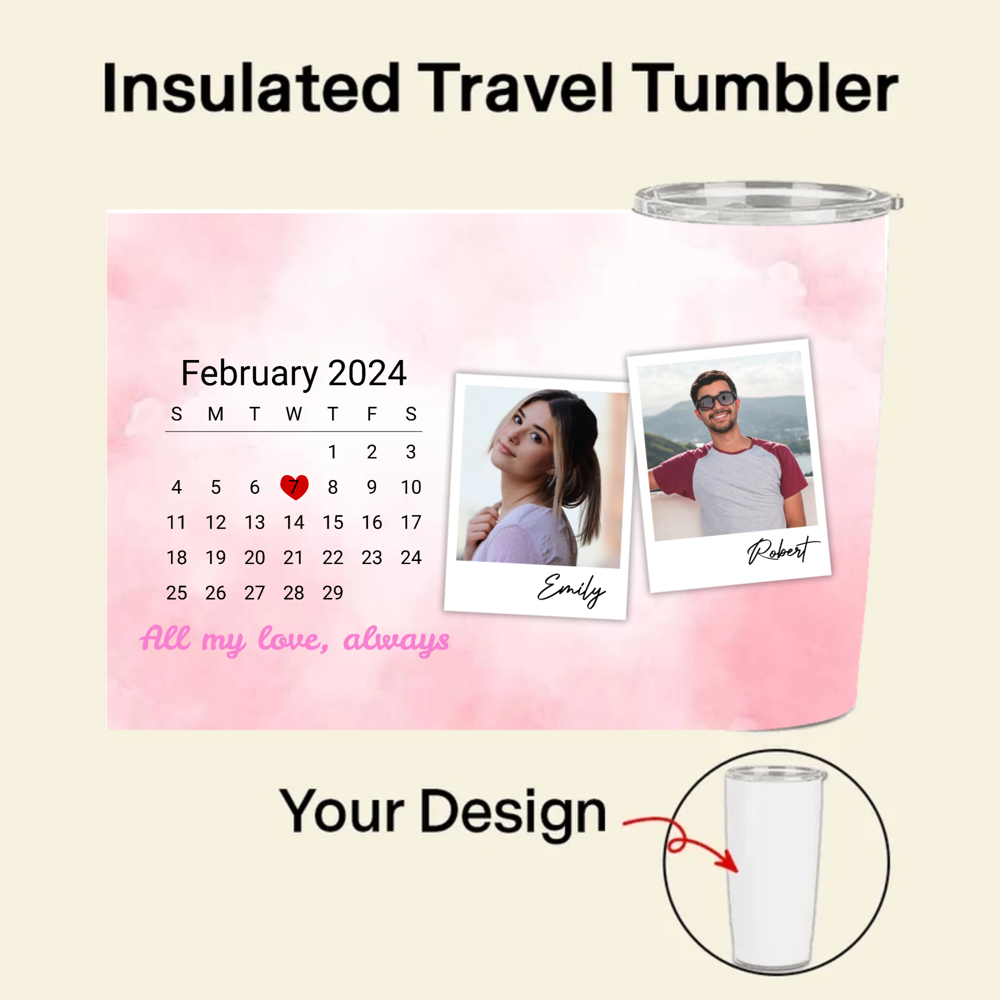 Custom Couple Tumbler with Your Special Date - Personalized Insulated Cup, Anniversary Wedding Gift for Him Her
