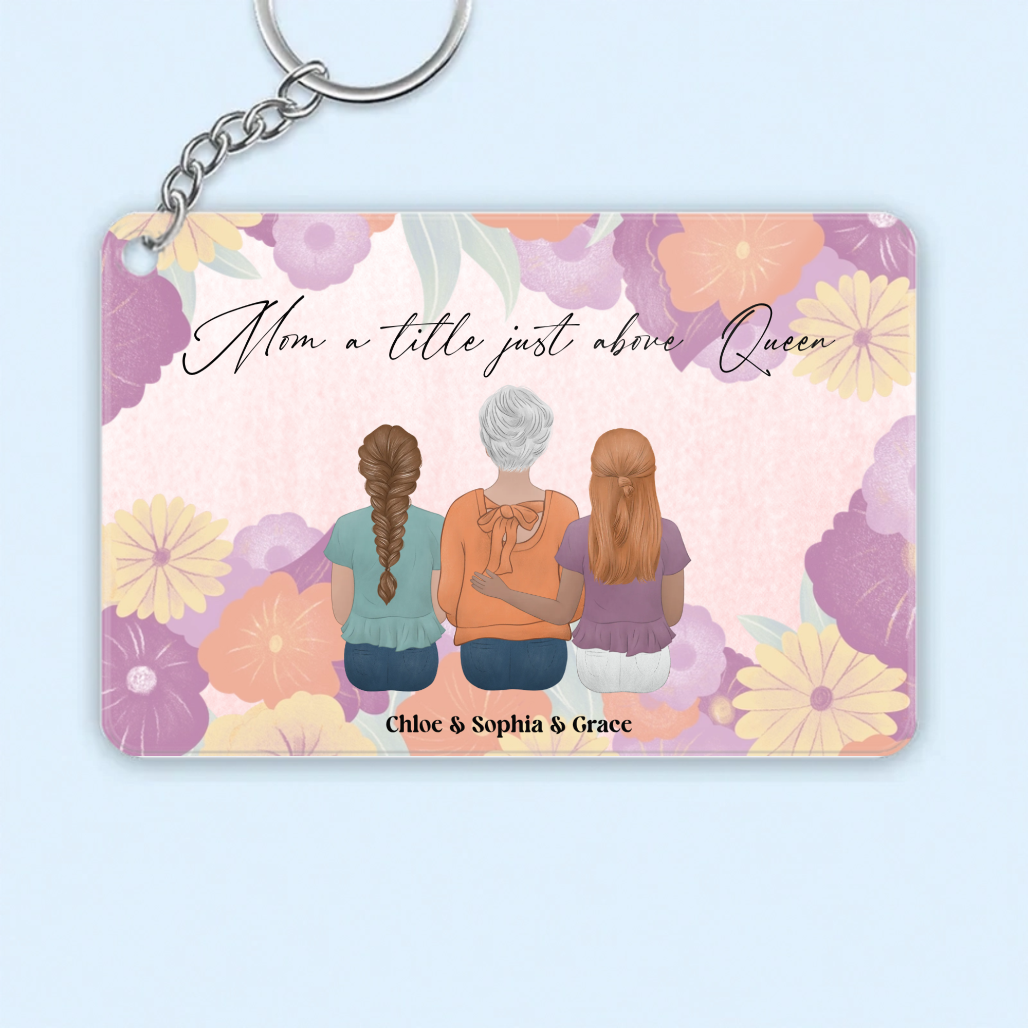 Mom A Title Just Above Queen Personalized Keychain, Gift for Mom, Perfect for Mother’s Day, Birthday, Family Celebration