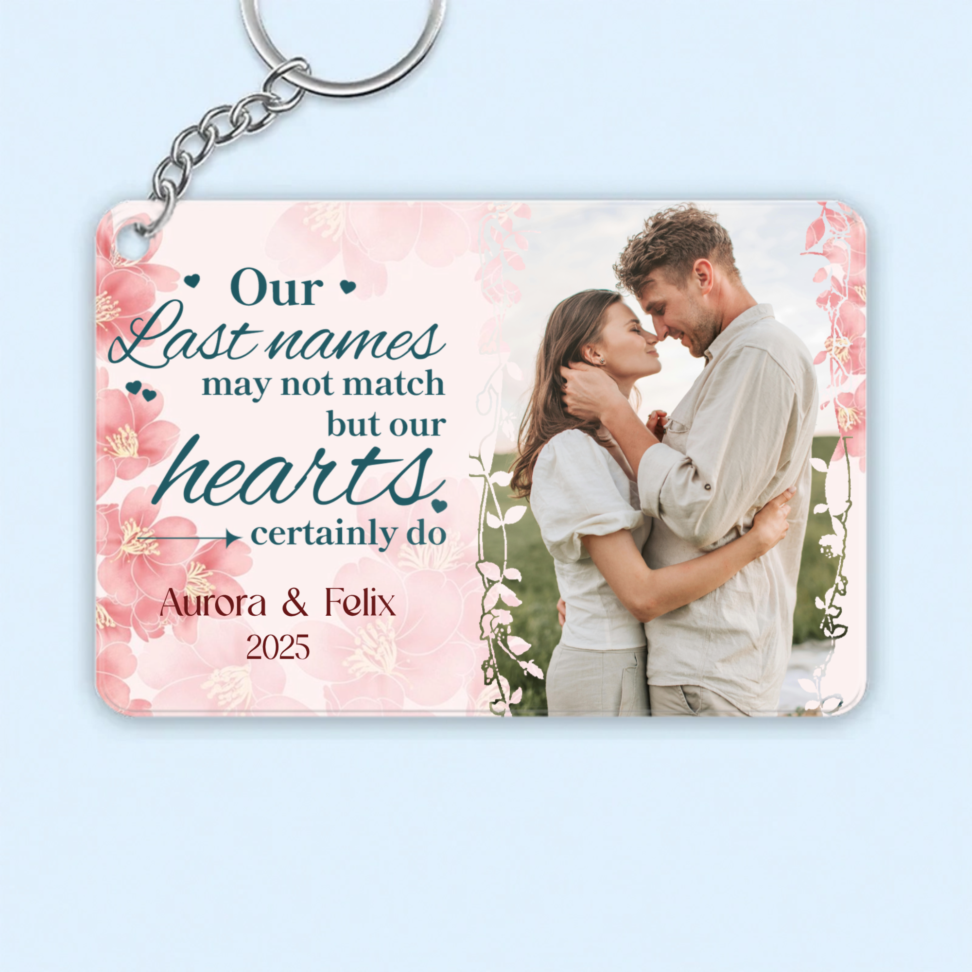 The Love Declaration Custom Keychain, Romantic Home Decor, Gift for Couples, Friends, Family, Perfect for Anniversary, Wedding, Valentine's Day