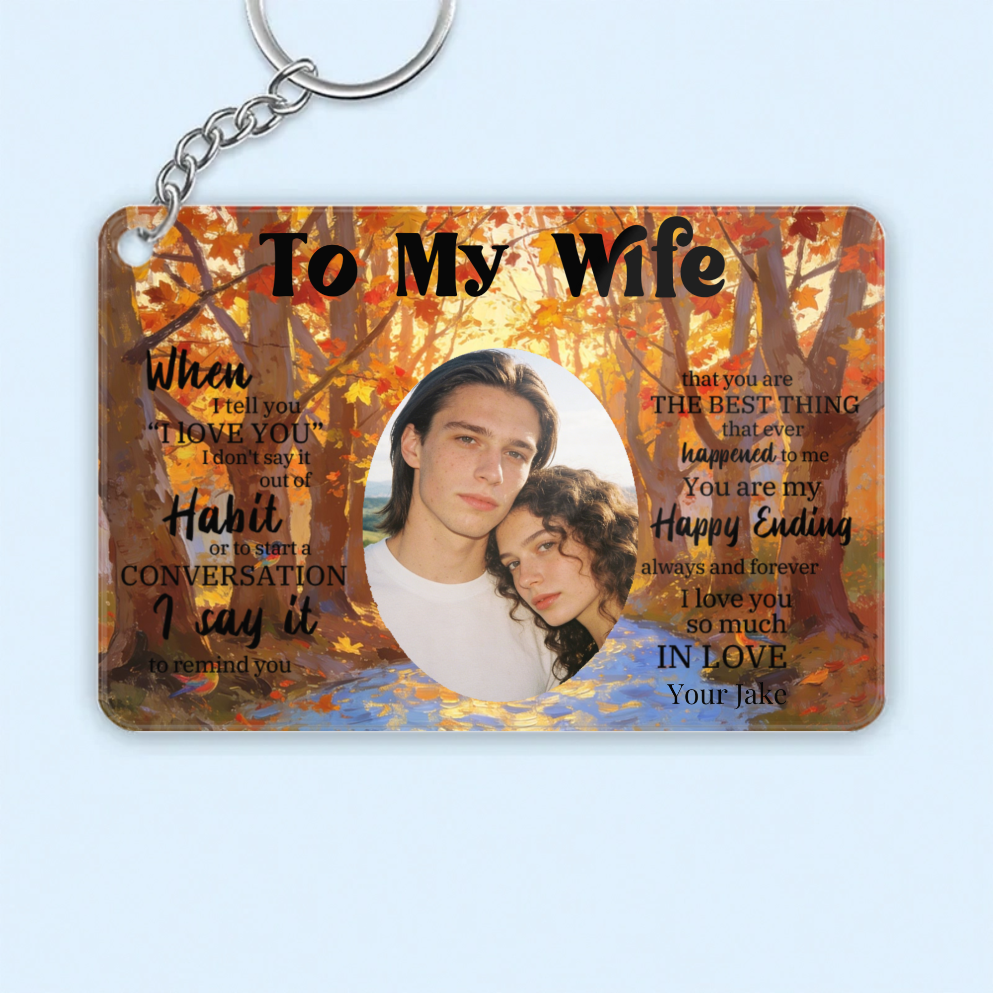 A Deep Love Confession Acrylic Keychain, Gift for Wife, Girlfriend, Perfect for Anniversary, Valentine's Day, Wedding