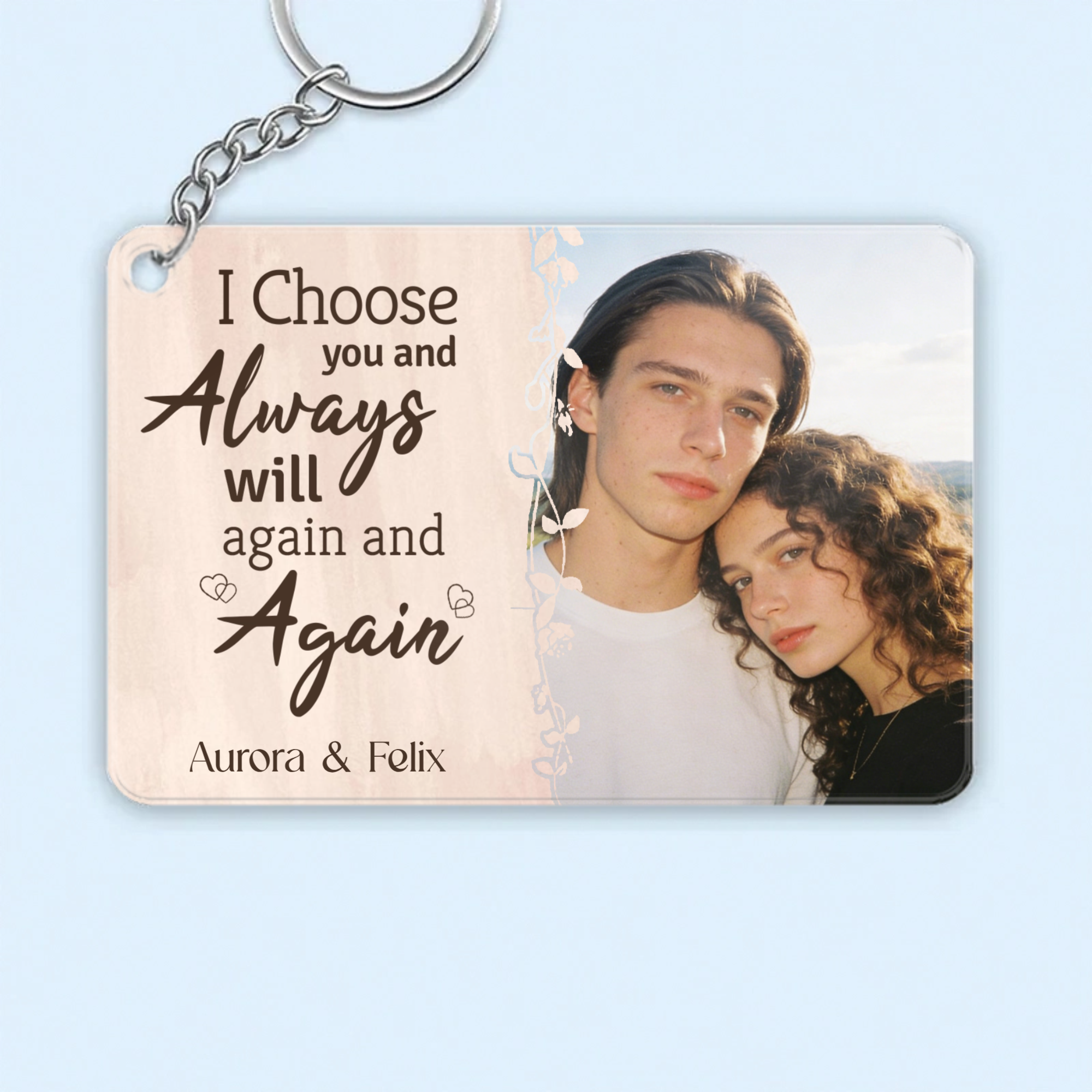 Personalized Couple Photo Keychain, Gift for Couples, Perfect for Wedding, Anniversary, Valentine's Day