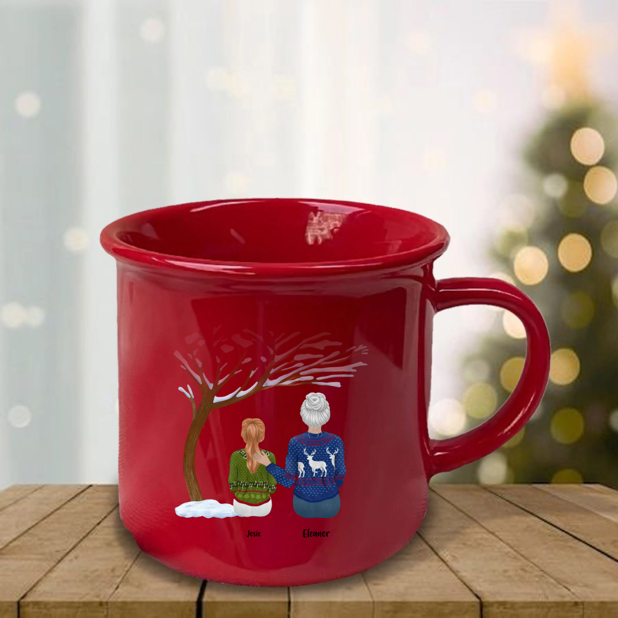 Rockin The Grandparent Life Christmas Personalized Mug, Holiday Gift for Grandparents, Family Christmas Celebrations