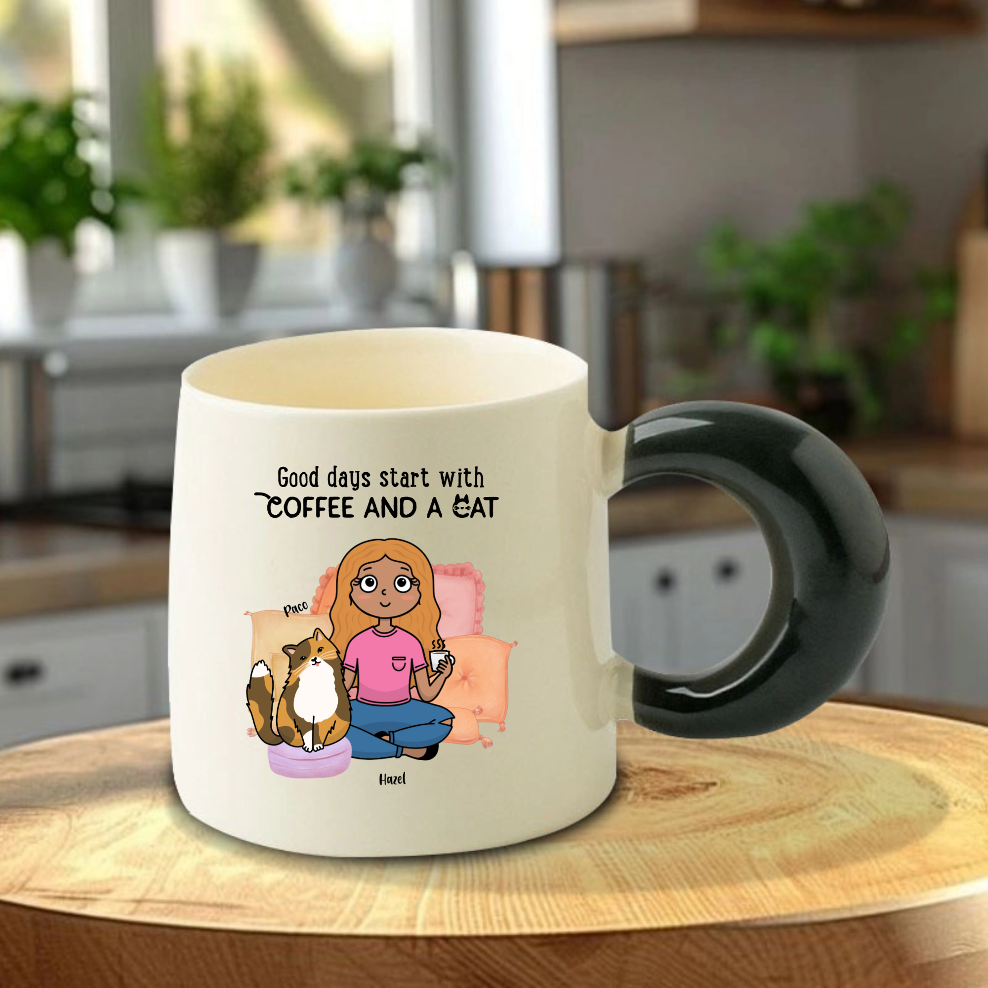 Personalized Good Days Start With Coffee And A Cat Mug, A Cozy Gift For Your Best Friend