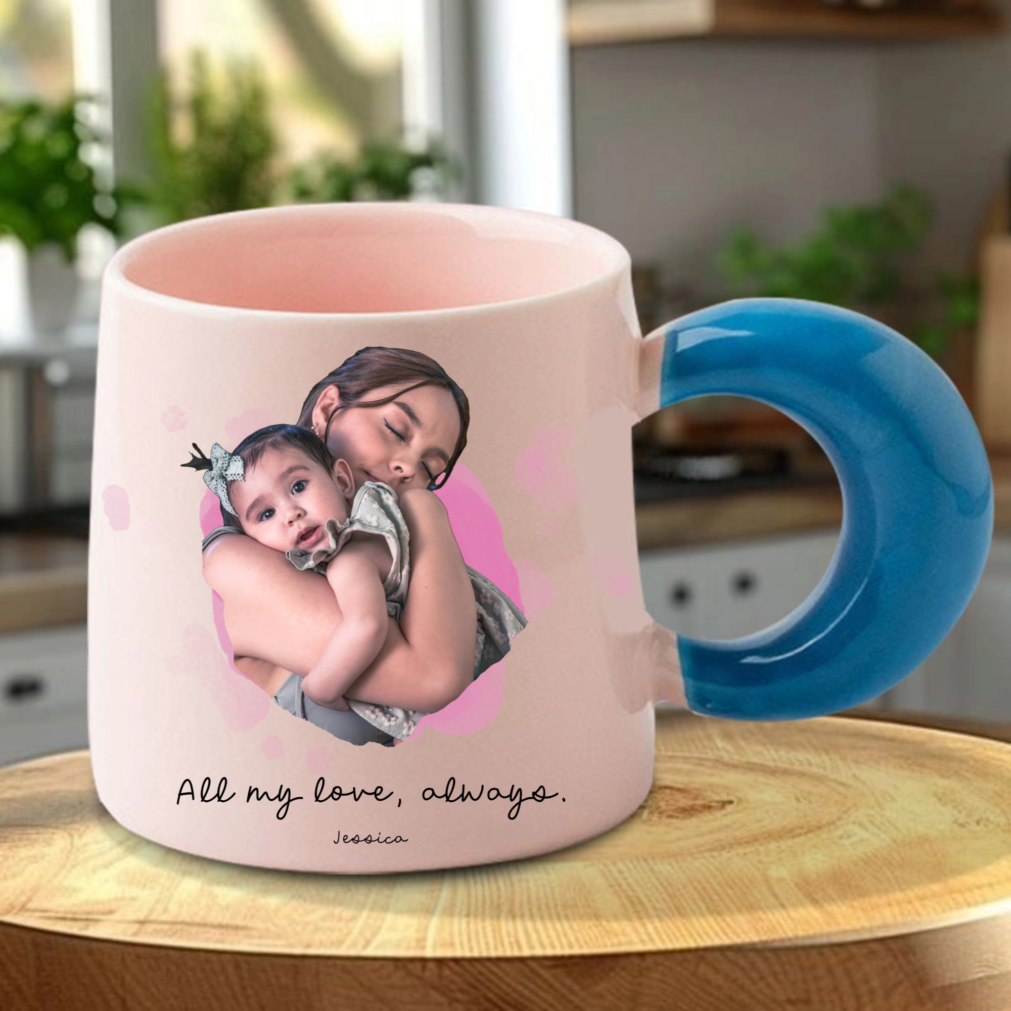 Personalized Parent-Child Photo Mug, Heartwarming Gift for Parents, Father's Day, Mother's Day and Family Celebration