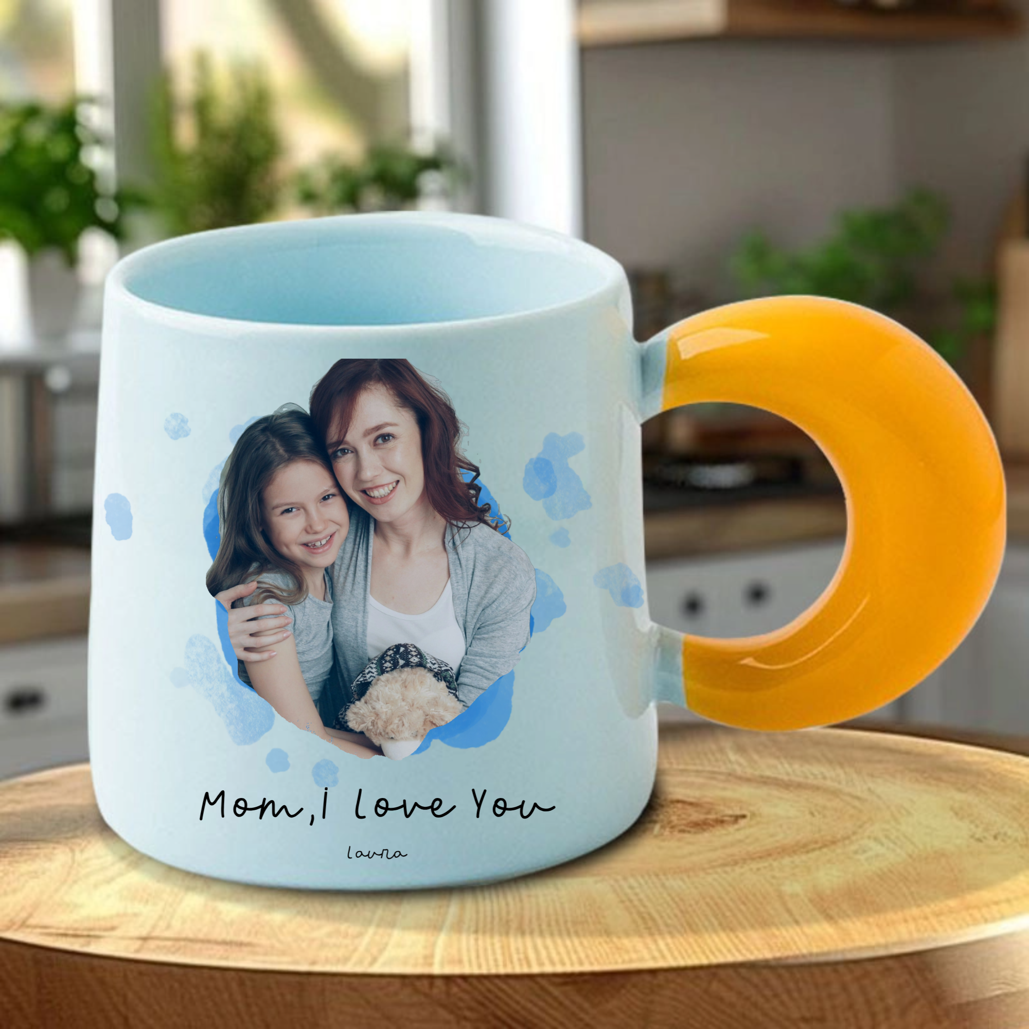 Personalized Parent-Child Photo Mug, Heartwarming Gift for Parents, Father's Day, Mother's Day and Family Celebration